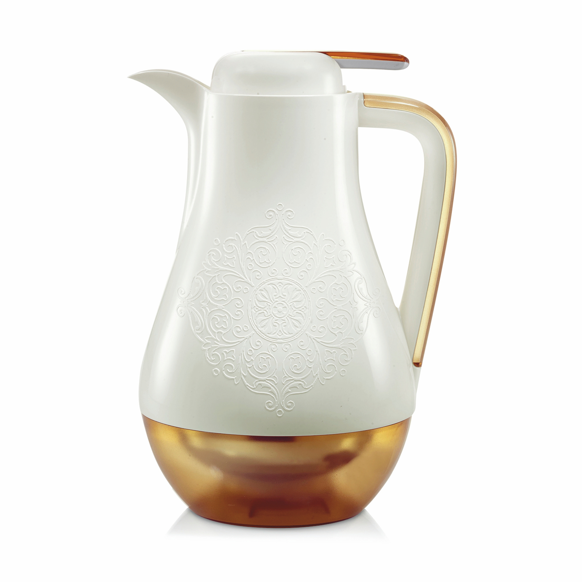 CARAFFA TERMICA ARABESQUE INT. VETRO 1L - BIANCO MANDORLA